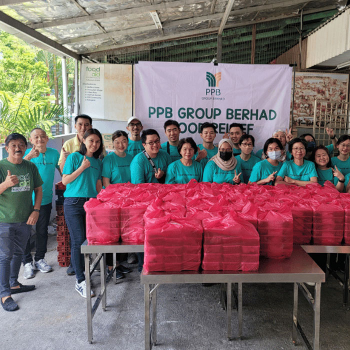 Corporate team participating in a Food Aid Foundation CSR activity